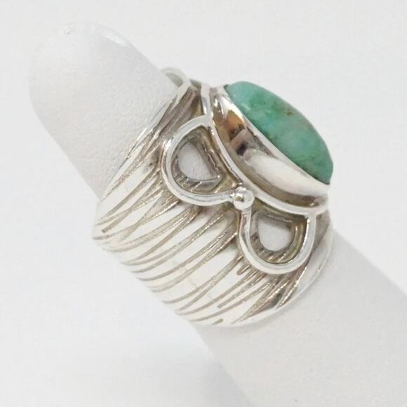 Vintage Women's DTR Turquoise Sterling Silver Ring - Size 6.5 - Picture 4 of 10